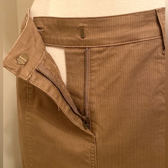 Christopher & Banks Stretch Tan Textured Cotton Blend Casual Midi Skirt Size 4 - Picture 5 of 11